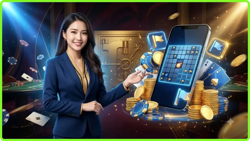 Giao diện game dò mìn SHBET hiện đại và thân thiện với người chơi
